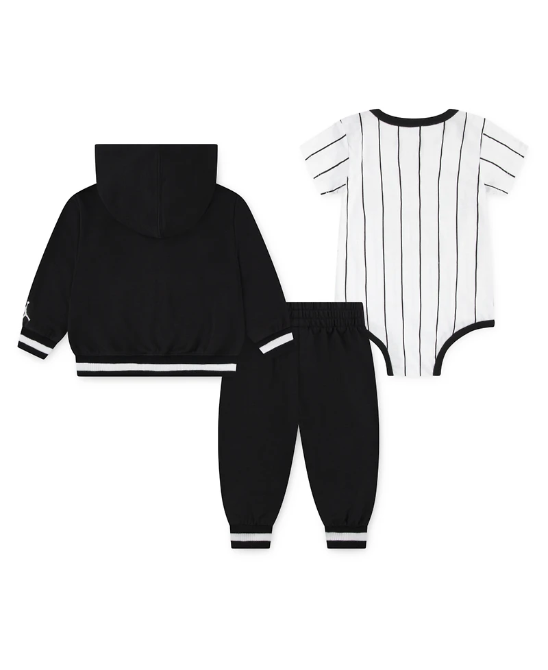 Jordan Baby Boys 3-Piece Jersey Full-Zip Hoodie, Bodysuit and Pants Set