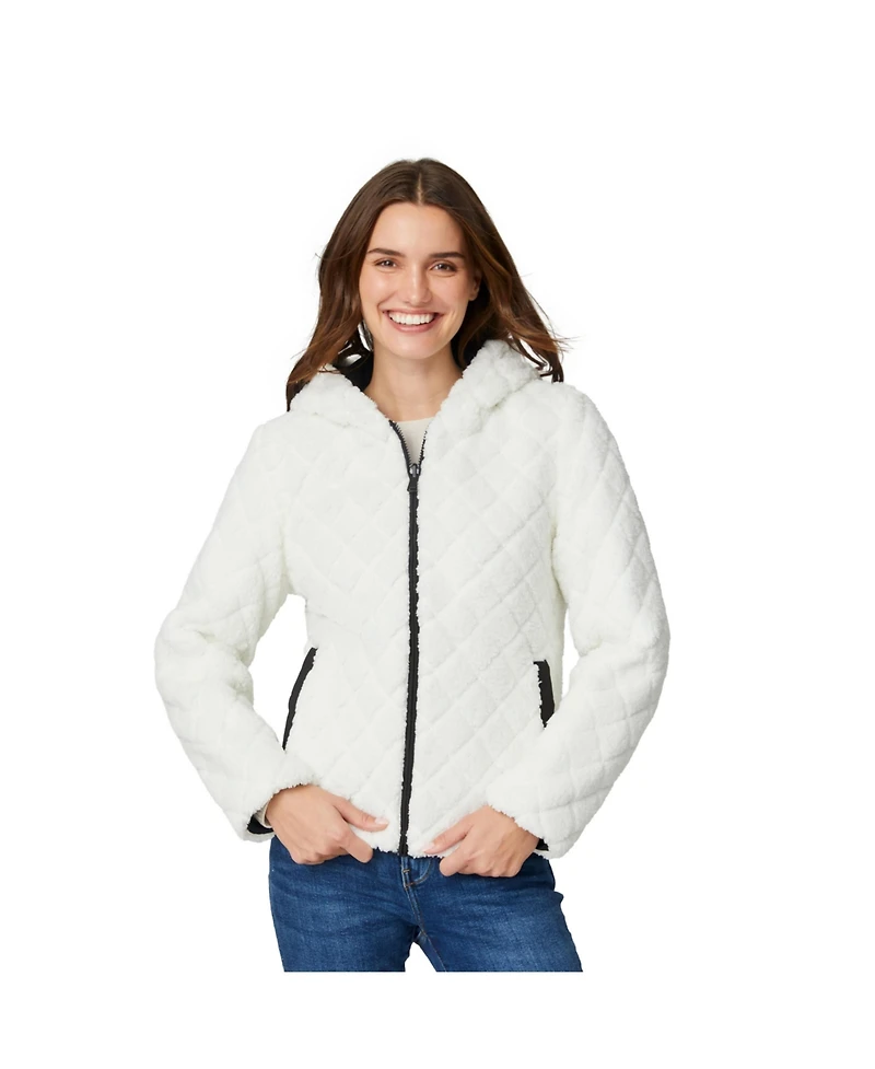 Free Country Women's Hooded Cirrus Quilted Reversible Jacket