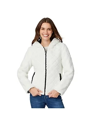 Free Country Women's Hooded Cirrus Quilted Reversible Jacket