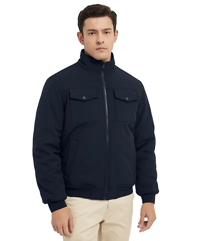 Hawke & Co. Men's Stand Collor Softshell Utility Bomber Jacket