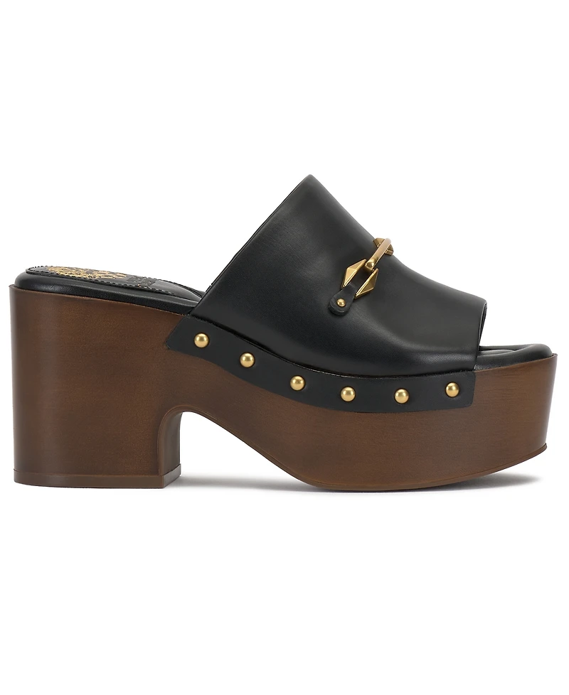 Vince Camuto Women's Efellan Wood Platform Slip On Sandals