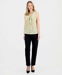 Kasper Women's Printed Satin Sleeveless Blouse