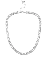 Guess Glass Stone Chain Link Statement Necklace (also Gold-Tone)