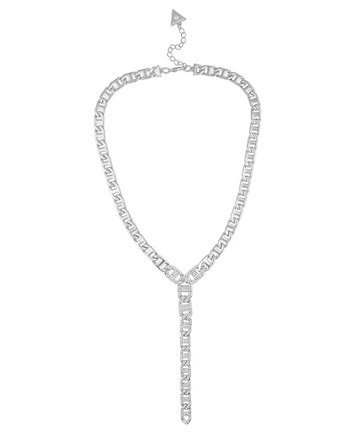 Guess Glass Stone Pave Y-Drop Necklace (also Silver-Tone)