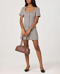 Astr the Label Women's Square Neck Button Up Dress