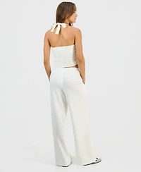 Hippie Rose Juniors Cream Dots Halter Top Pant