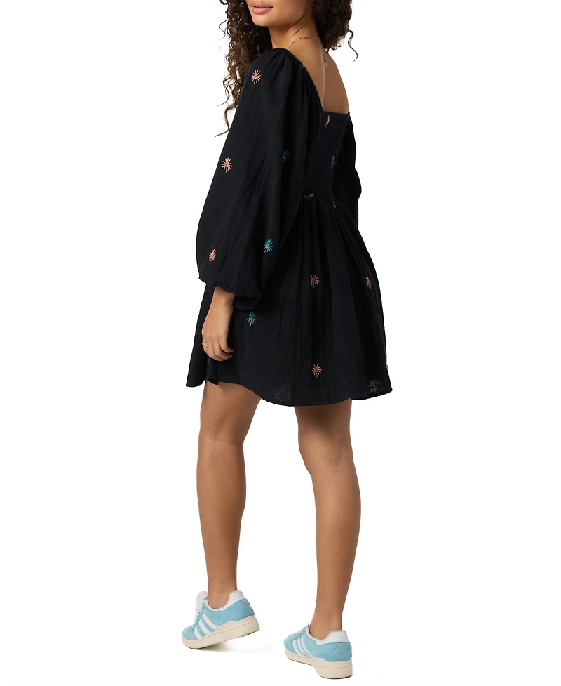 O'Neill Women's Gracyn Palm Printed Smocked Dress