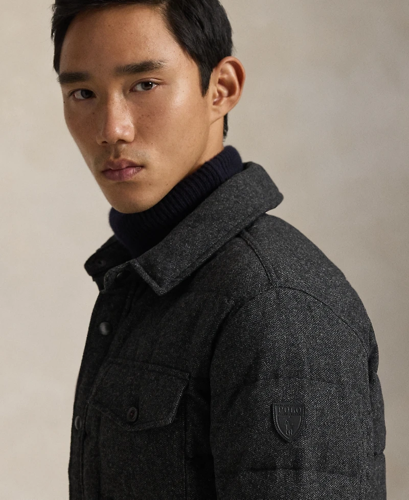 Polo Ralph Lauren Men's Straight Collar Quilted Down Shirt Jacket