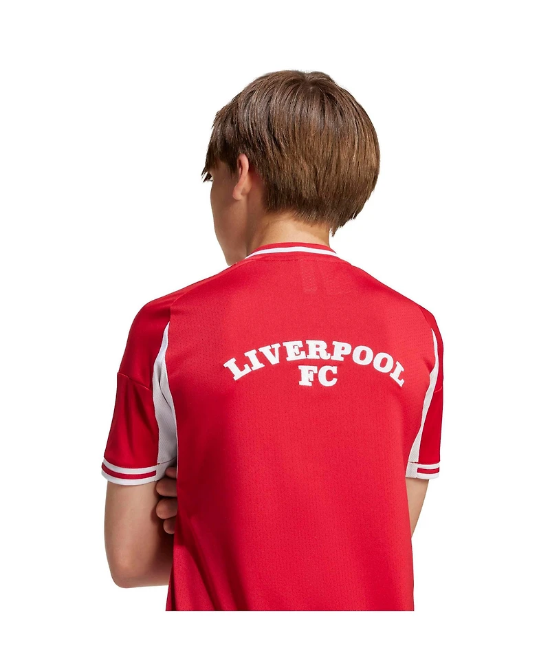 Adidas Big Boys and Girls Red Liverpool Full-Button Baseball Jersey