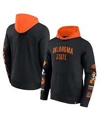 Fanatics Men's Black/Orange Oklahoma State Cowboys Color Block Badge Fleece Pullover Hoodie
