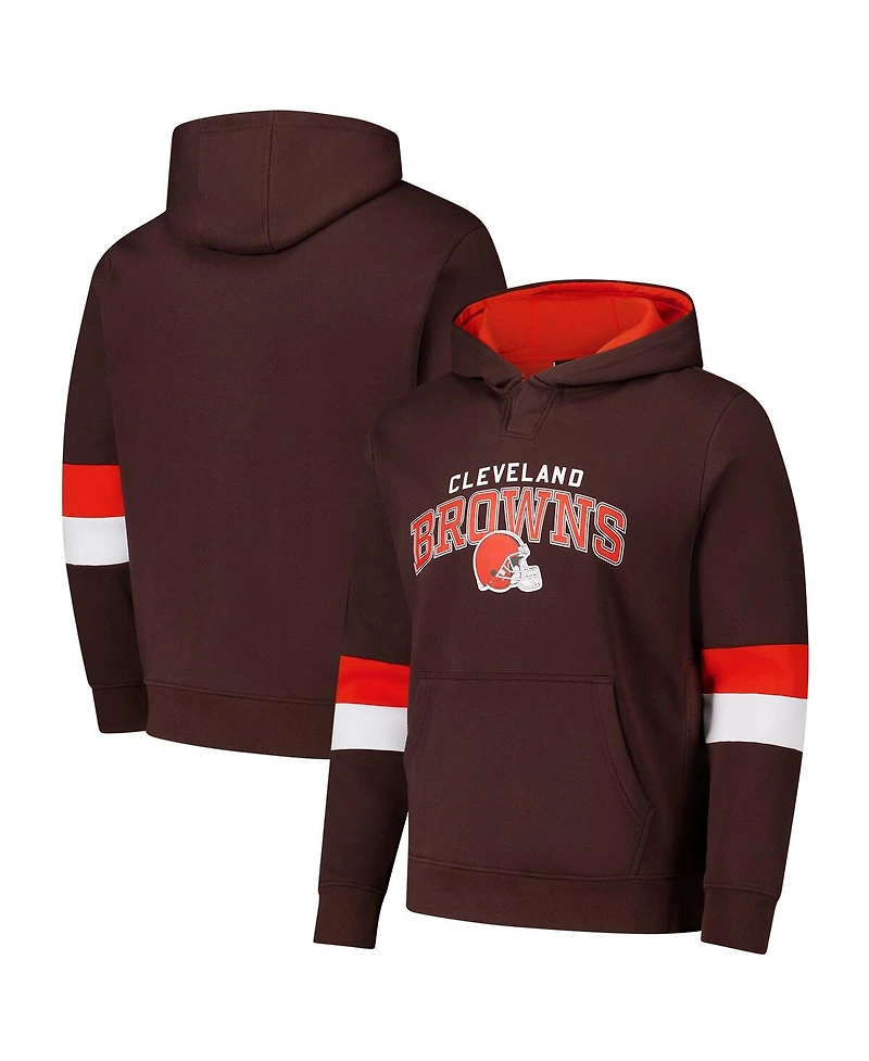 G-iii Sports by Carl Banks Men's Brown/Orange Cleveland Browns Adaptive Faceoff Pullover Hoodie