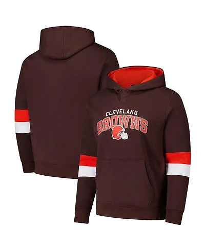 G-iii Sports by Carl Banks Men's Brown/Orange Cleveland Browns Adaptive Faceoff Pullover Hoodie