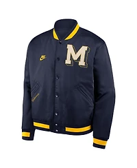 Nike Men's Navy Michigan Wolverines Legacy Full-Snap Bomber Jacket