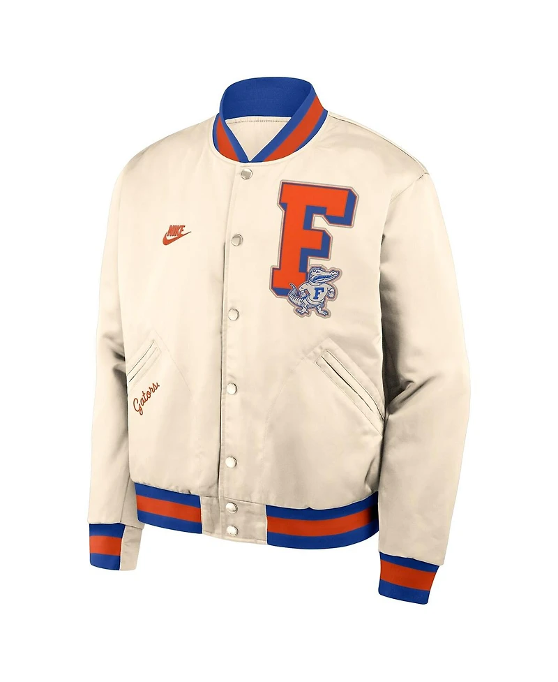Nike Men's Tan Florida Gators Legacy Full-Snap Bomber Jacket