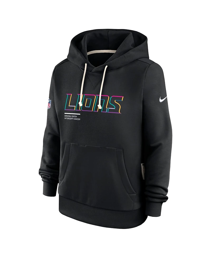 Nike Women's Black Detroit Lions 2025 Nfl Crucial Catch Sideline Standard Issue Dri-fit Hoodie
