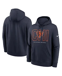 Nike Men's Navy Chicago Bears Busted Play Club Fleece Pullover Hoodie