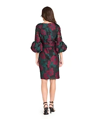 Tahari Asl Women's Belted Slim Puff Cuffs Dress