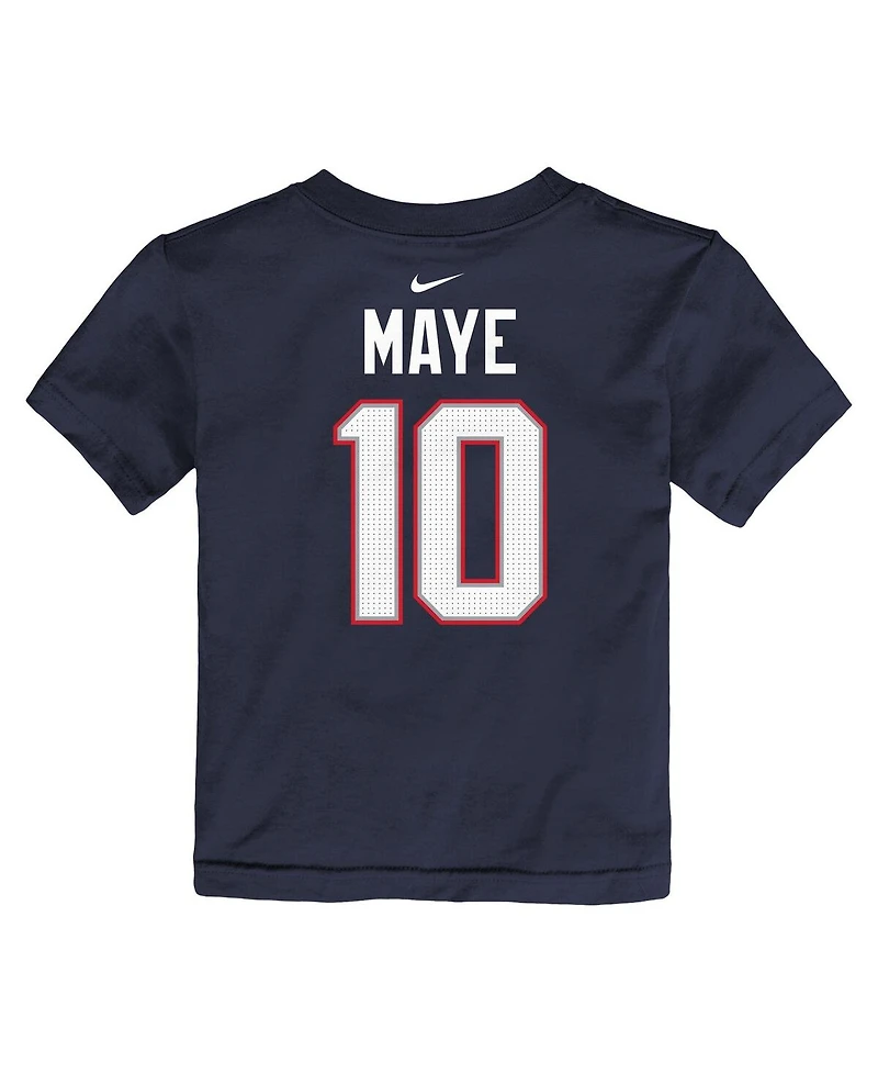Nike Toddler Drake Maye Navy New England Patriots Player Name Number T-Shirt