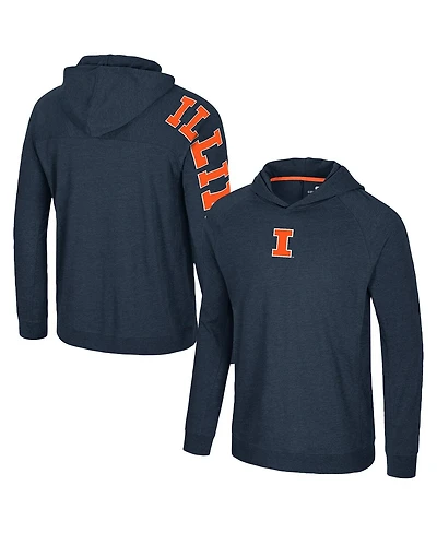 Colosseum Men's Navy Illinois Fighting Illini Back in Business Long Sleeve Raglan Hooded T-Shirt