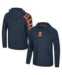 Colosseum Men's Navy Illinois Fighting Illini Back in Business Long Sleeve Raglan Hooded T-Shirt