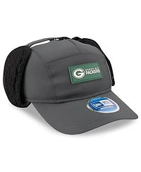 New Era Men's Charcoal Green Bay Packers 2025 Sideline Cold Weather Runner Dog Ear Adjustable Hat