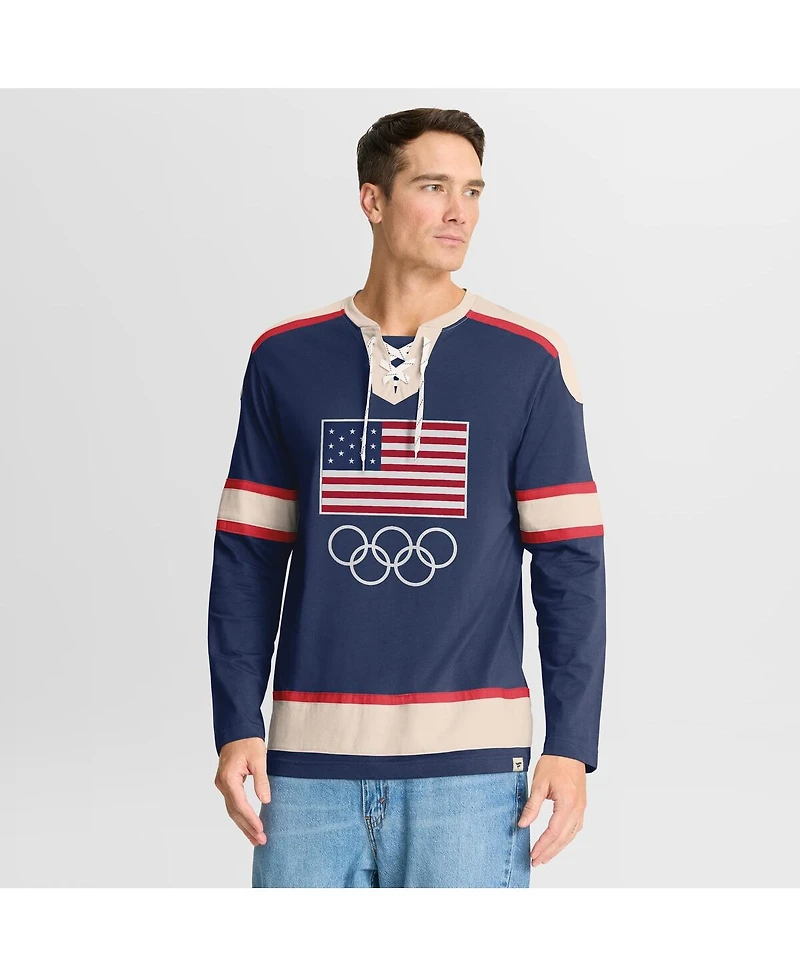Fanatics Men's Navy Team Usa Lace-Up Long Sleeve T-Shirt