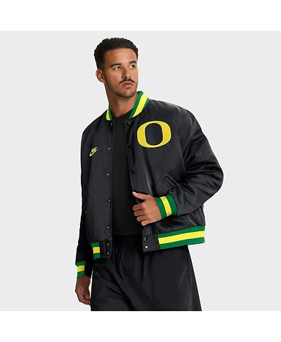 Nike Men's Black Oregon Ducks Legacy Full-Snap Bomber Jacket