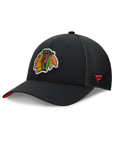 Fanatics Men's Black Chicago Blackhawks Authentic Pro Home Ice Trucker Adjustable Hat