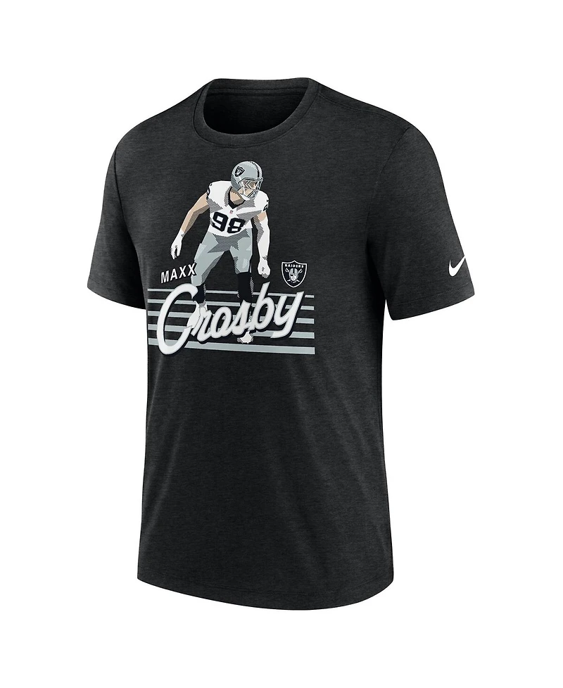 Nike Men's Maxx Crosby Heather Black Las Vegas Raiders Player Graphic T-Shirt