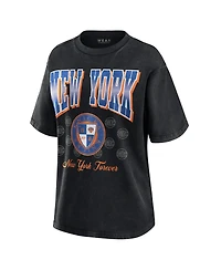 Wear by Erin Andrews Women's Black New York Knicks Oversized Boyfriend T-Shirt