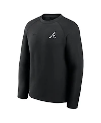 Nike Men's Black Atlanta Braves Tech Fleece Raglan Sweatshirt