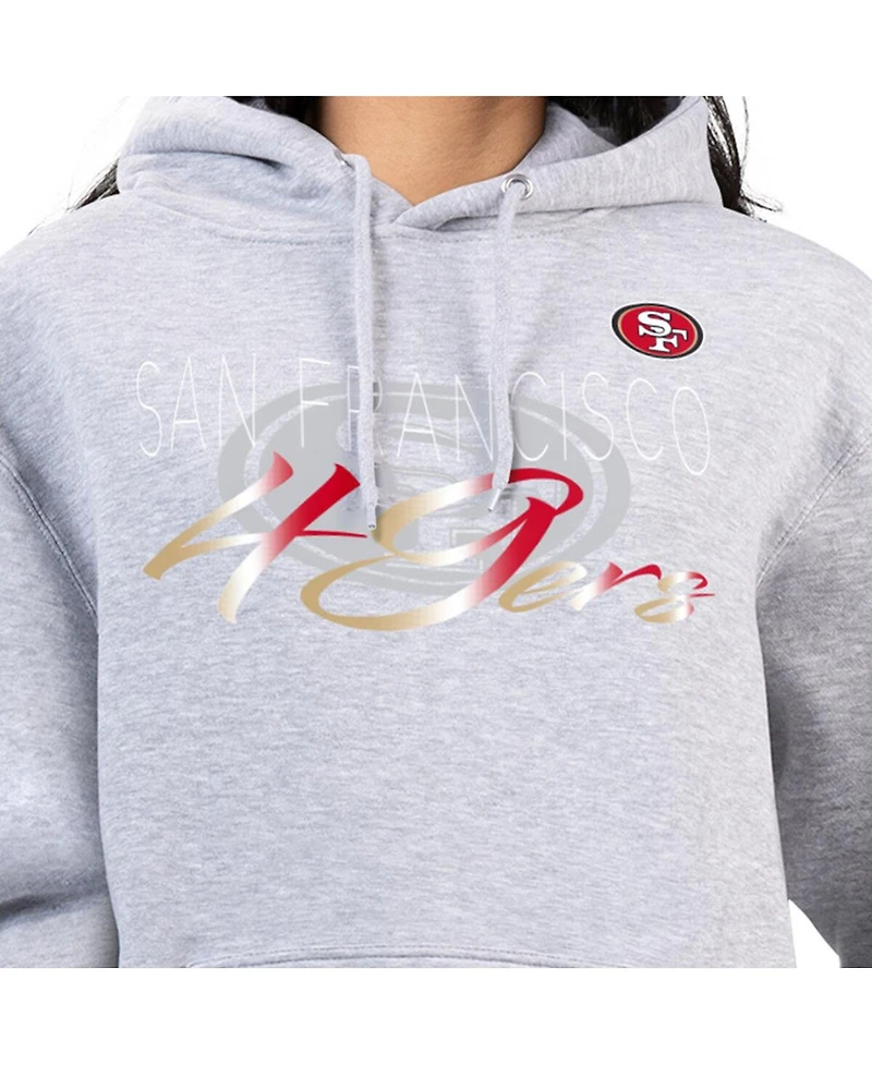 G-iii 4Her by Carl Banks Women's Gray San Francisco 49ers Shadow Logo Fleece Pullover Hoodie