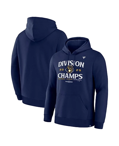 Fanatics Men's Navy Milwaukee Brewers 2025 Nl Central Division Champions Locker Room Hoodie