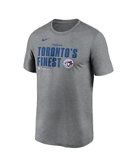 Nike Men's Heather Charcoal Toronto Blue Jays 2025 Mlb Postseason Legend Dri-fit T-Shirt