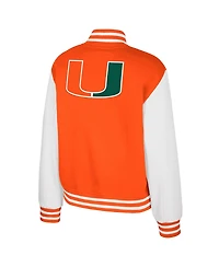 Colosseum Women's Orange Miami Hurricanes French Baguette Full Snap Fleece Jacket