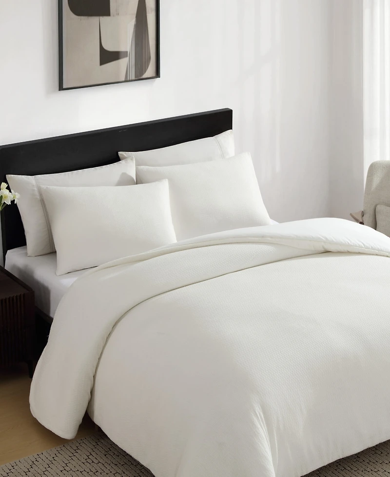 Vera Wang Threaded Basketweave Cotton 3-Pc. Comforter Set