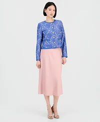 Tahari Asl Women's Bonded Lace Long-Sleeve Jacket