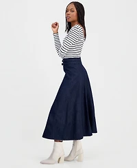 Guess Women's Ria Belted Denim Midi Skirt