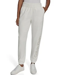Calvin Klein Women's Flocked Logo Jogger Relaxed Fit Sweatpants