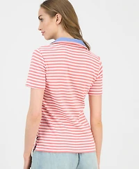 Nautica Jeans Women's Cotton Double-Collar Polo T-Shirt