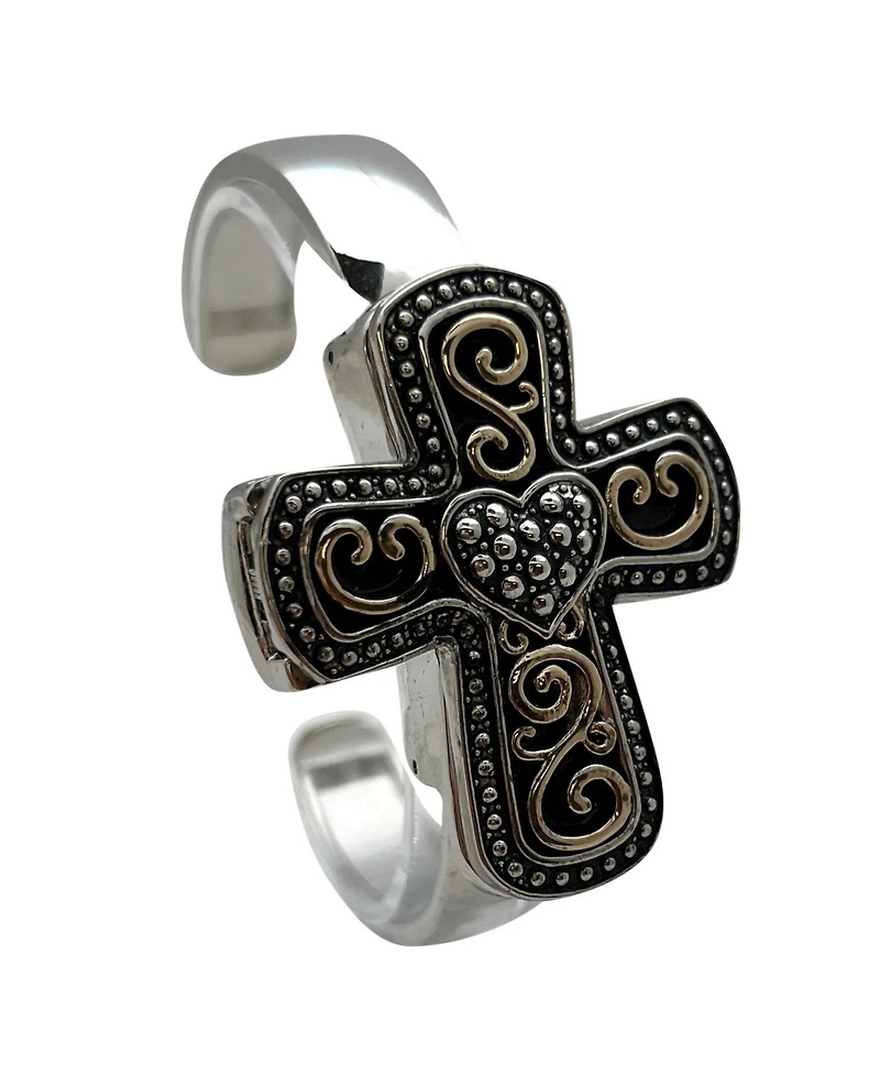 Olivia Pratt Two Tone Cross Shape Bangle Women Watch