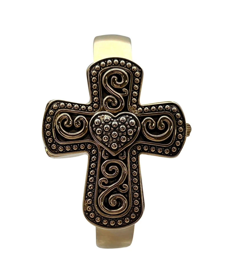Olivia Pratt Gold Cross Shape Bangle Women Watch