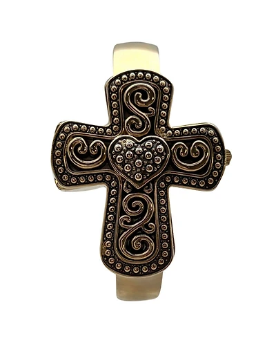 Olivia Pratt Gold Cross Shape Bangle Women Watch