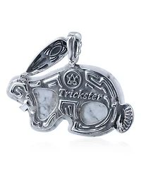 American West Jewelry Sterling Silver White Howlite Rabbit "Trickster" Pendant Enhancer