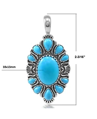 American West Jewelry Sterling Silver Kingman Turquoise Oval and Pear Bold Pendant Enhancer