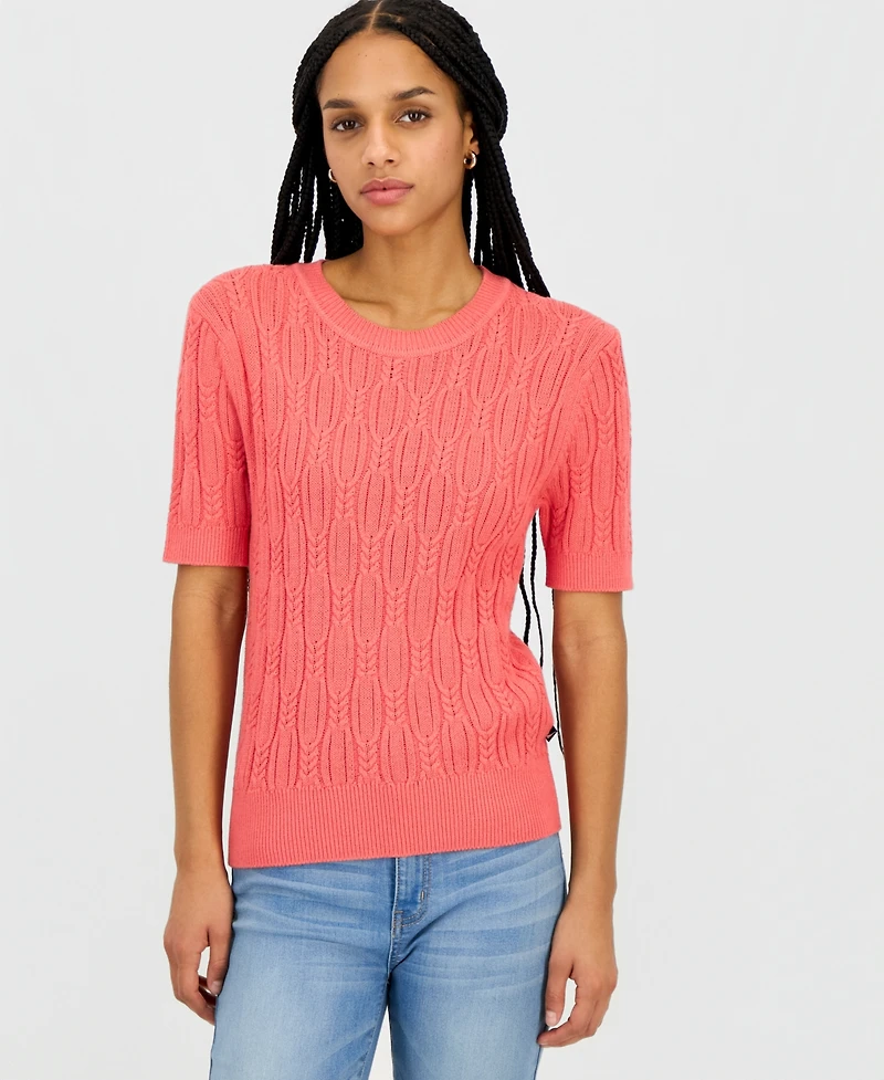 Nautica Women's Cotton Cable-Knit Sweater