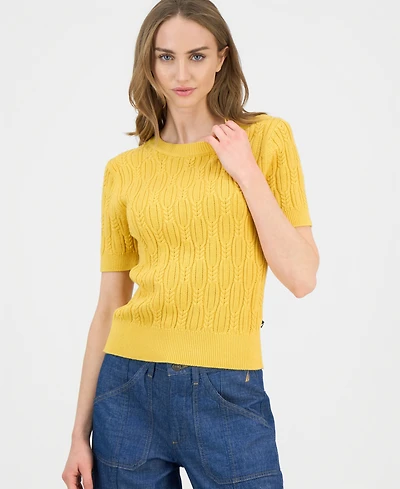 Nautica Women's Cotton Cable-Knit Sweater