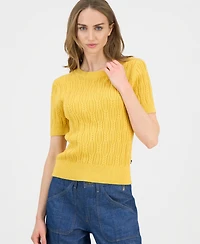 Nautica Women's Cotton Cable-Knit Sweater