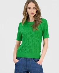 Nautica Women's Cotton Cable-Knit Sweater