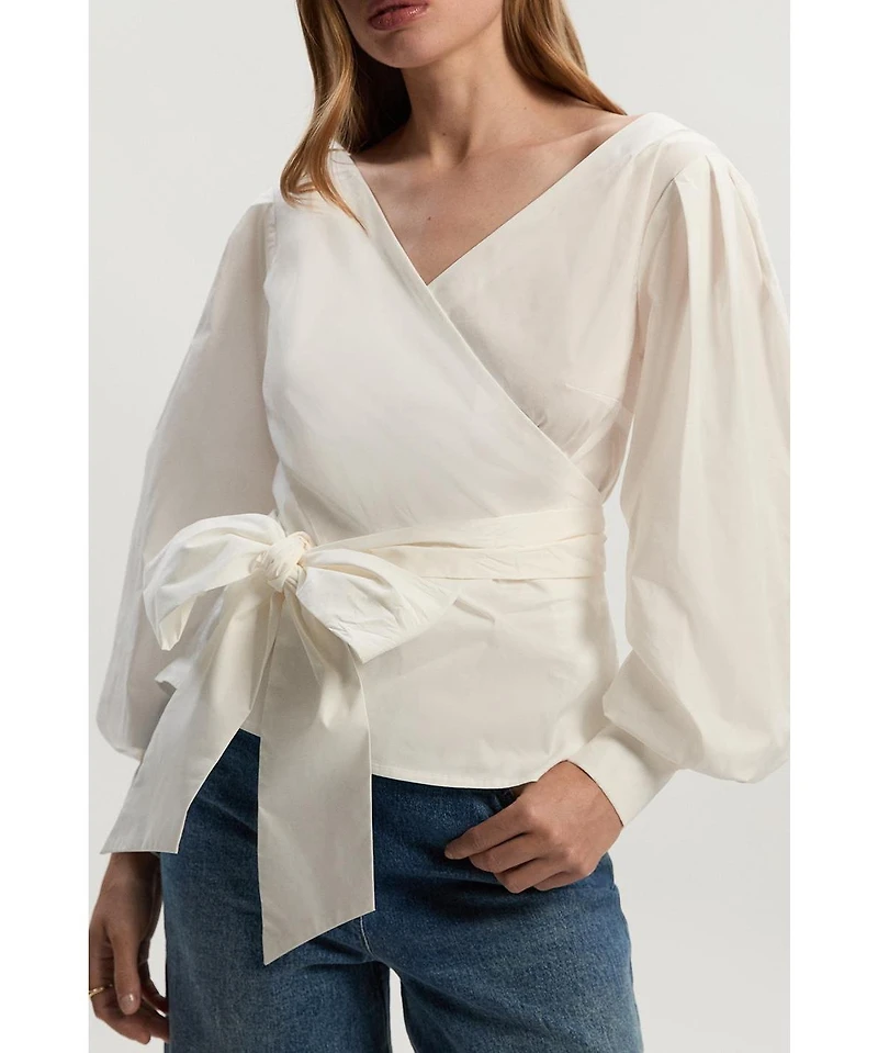 Karen Millen Women's Woven Wrap Detail Blouse